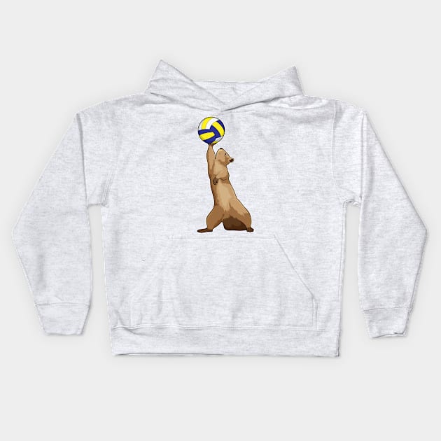 Squirrel with Volleyball Kids Hoodie by Markus Schnabel